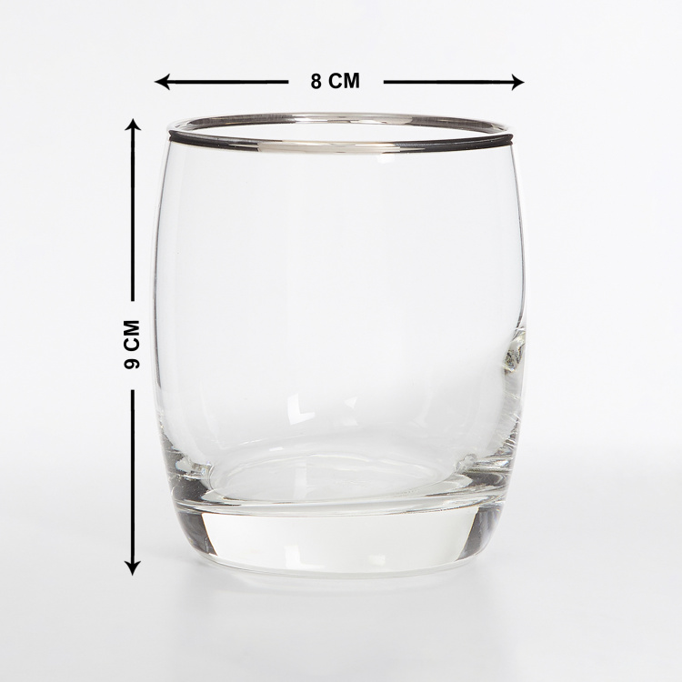 OCEAN  6-piece Platinum Rimmed Ivory Rock Water Glass set- 320 ml