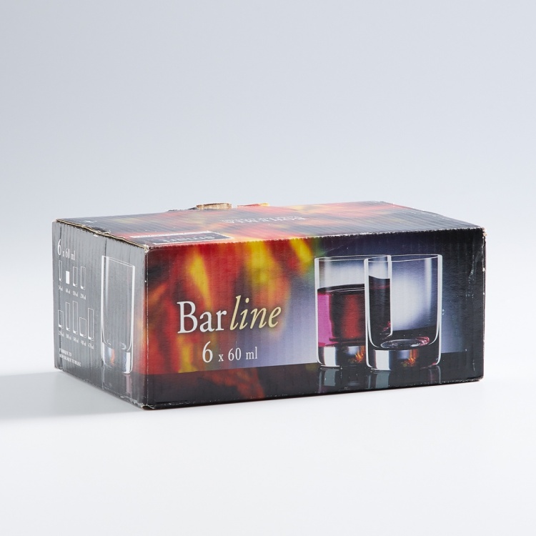 BOHEMIA CRYSTAL Barline Round Shot Glass-Set Of 6 Pcs.