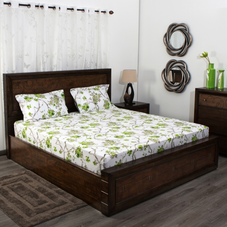 Mandarin Carnosa Printed Double Bedsheet Set