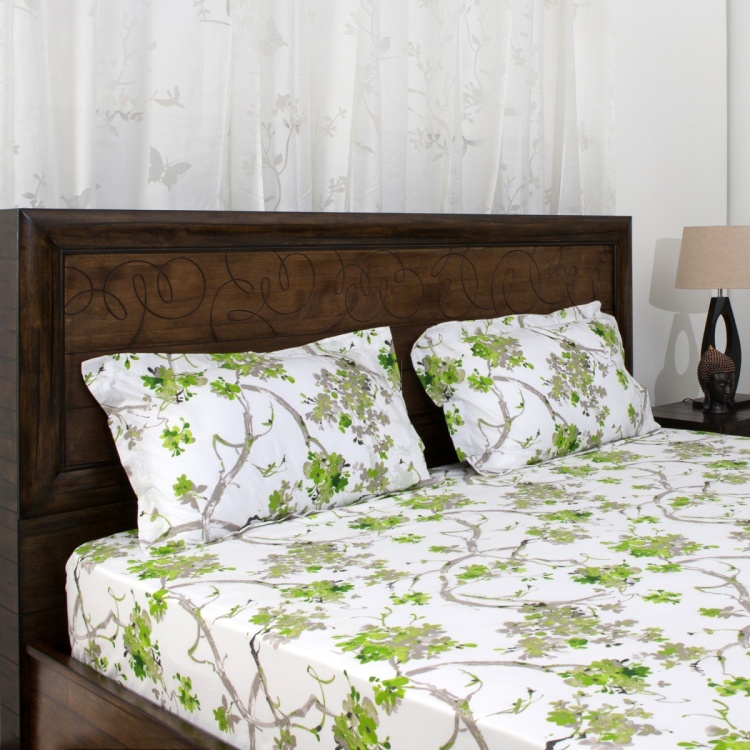 Mandarin Carnosa Printed Double Bedsheet Set