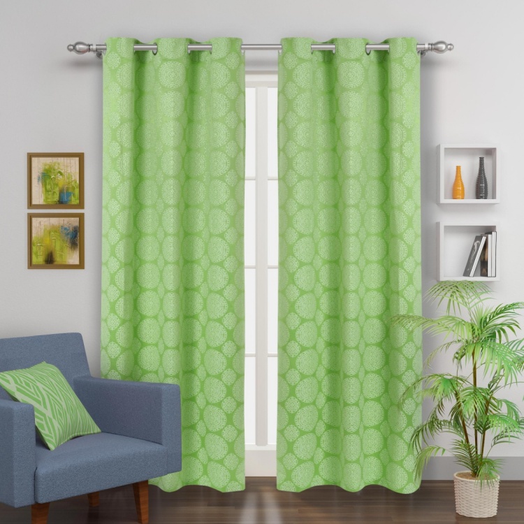 Jade Jacquard Door Curtain-Set Of 2