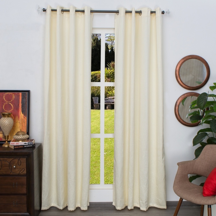 Marshmallow Chennile Door Curtain - Set of 2 - 135 X 225 CM
