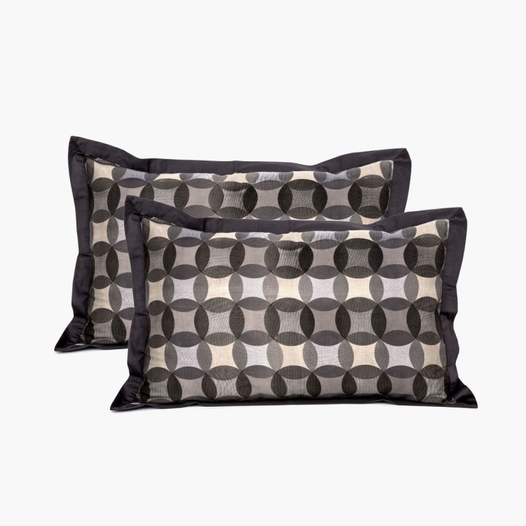 Maspar Fastive Solace Geometric Print Pillow Cover - Set of 2 - 50 x 75 cm