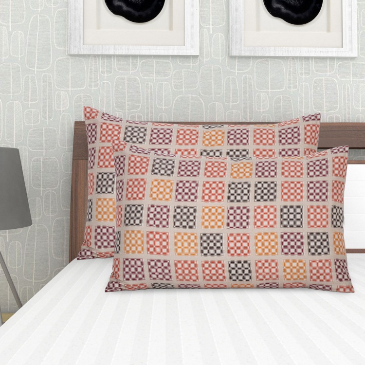 Maspar Fastive Solace Geometric Print Pillow Cover - Set of 2 - 50 x 75 cm