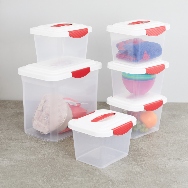 Buy Alice - White Plastic Storage Box - Set Of 6 from Home Centre at just  INR 1499.0