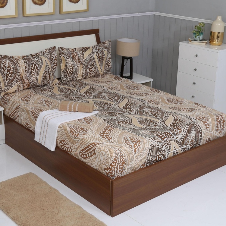 Mandarin Double Bed And Towel Set - 5 Pcs.