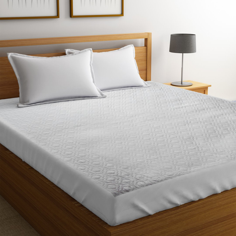 PORTICO NEW YORK Solid Double Bed Mattress Protector -  152 x 198 cm