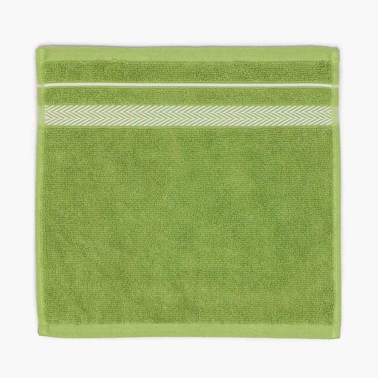 Essence Textured Cotton  Face Towel  : 30 cmL x 30 cmW  Green