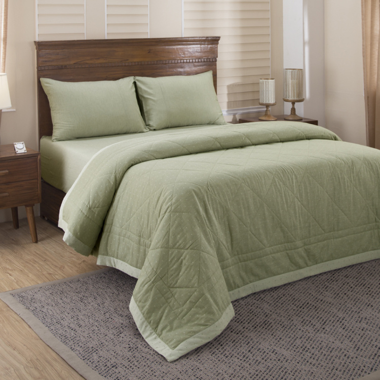 MASPAR Cotsmere Muted Solid Double Bed Quilt - 228 x 265 cm