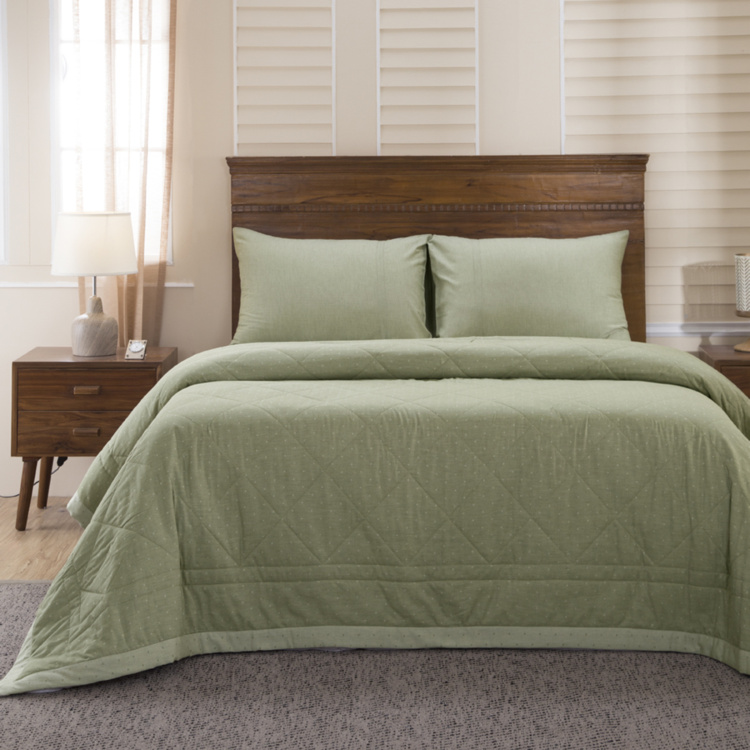 MASPAR Cotsmere Muted Solid Double Bed Quilt - 228 x 265 cm