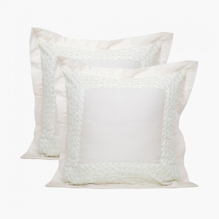 Maspar Sapphire Embroidered Pillow Covers - Set of 2 - 60 x 60 cm