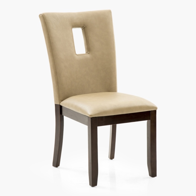 Oxville Set of 2 Faux Leather Dining Chairs - Beige