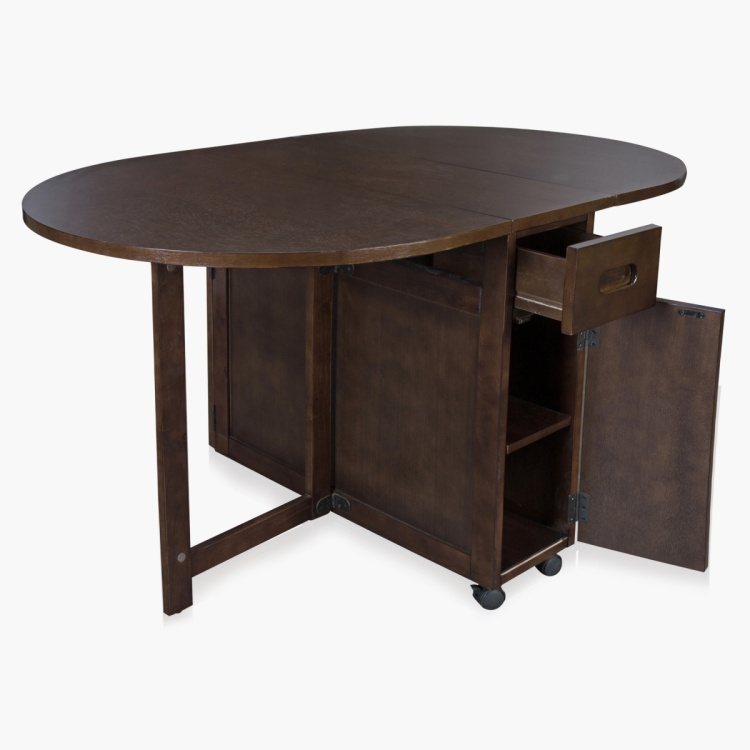 Butterfly Rich Brown Solid Wood Oval 4 Seater Dining Table Without Chairs