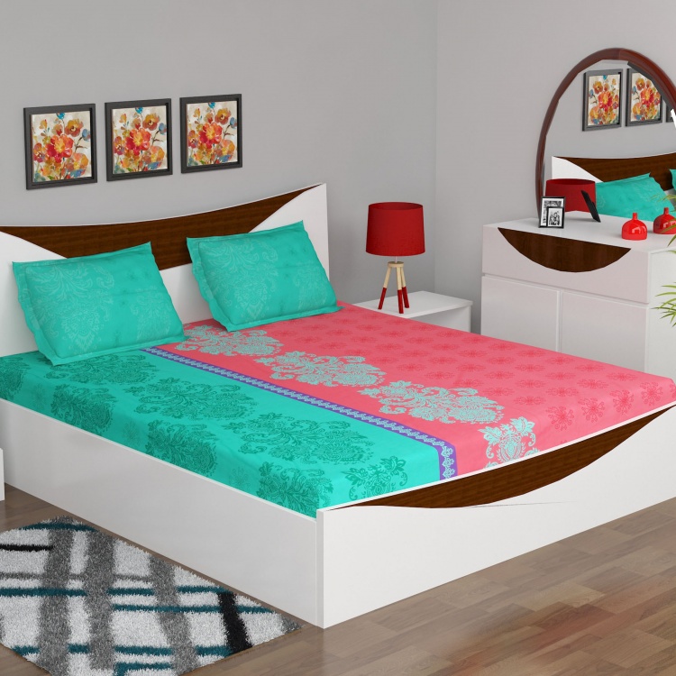 Carnival Printed Double Bedsheet Set- Pack Of 3 Pcs.
