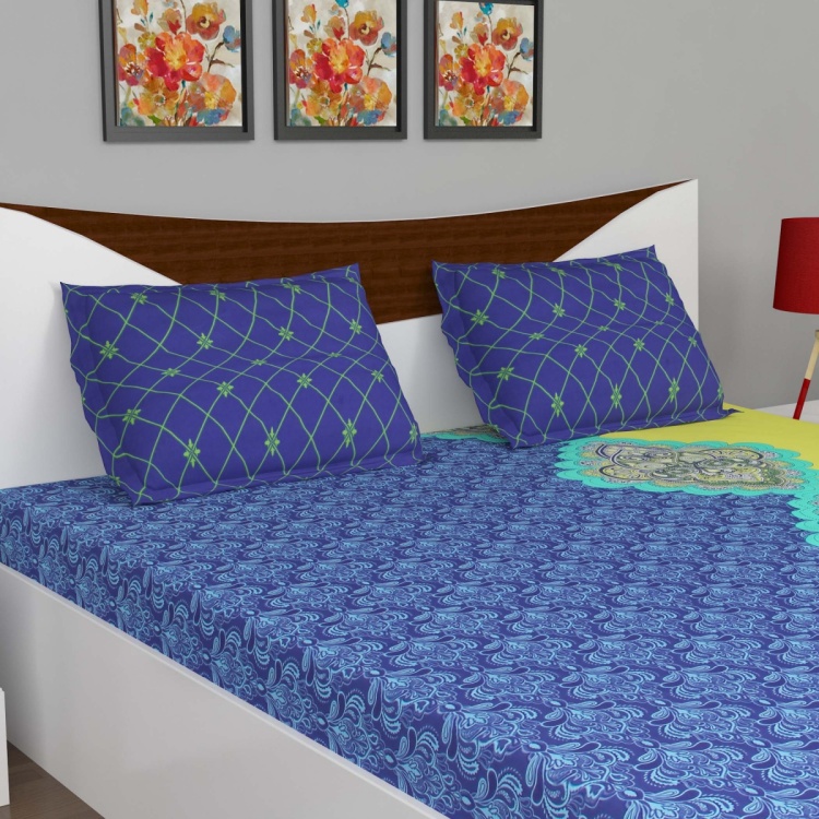 Carnival Printed Double Bedsheet Set- Pack Of 3 Pcs.