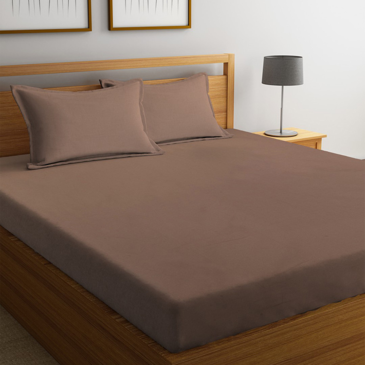 PORTICO Supima Solid 3-Piece Bedsheet Set - 274 x 274 cm