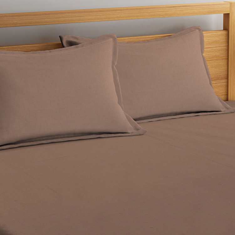 PORTICO Supima Solid 3-Piece Bedsheet Set - 274 x 274 cm