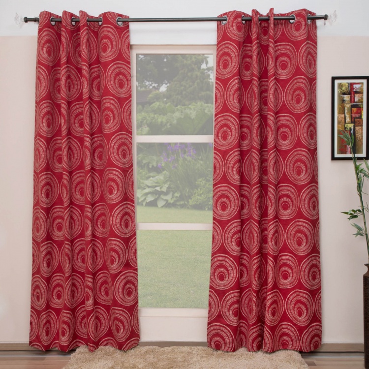 Floss Contemporary Door Curtain-Set Of 2 Pcs.