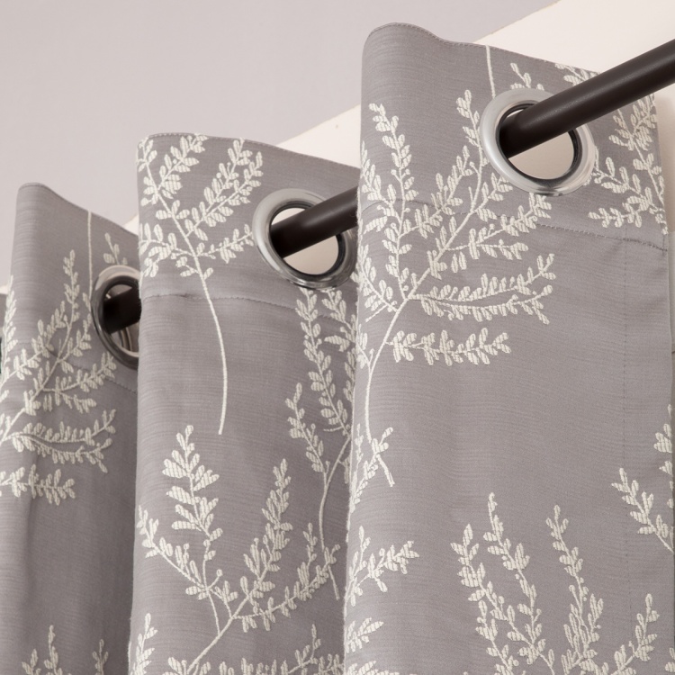 Floss Floral Design Door Curtain-Set Of 2 Pcs