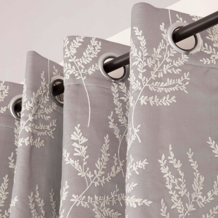 Floss Floral Design Window Curtain-Set Of 2 Pcs