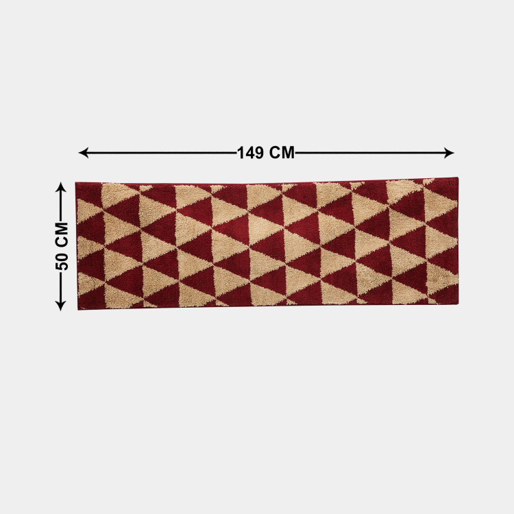 Exotica Stripe Geometric Textured Microfiber Tufted Bedside Rug