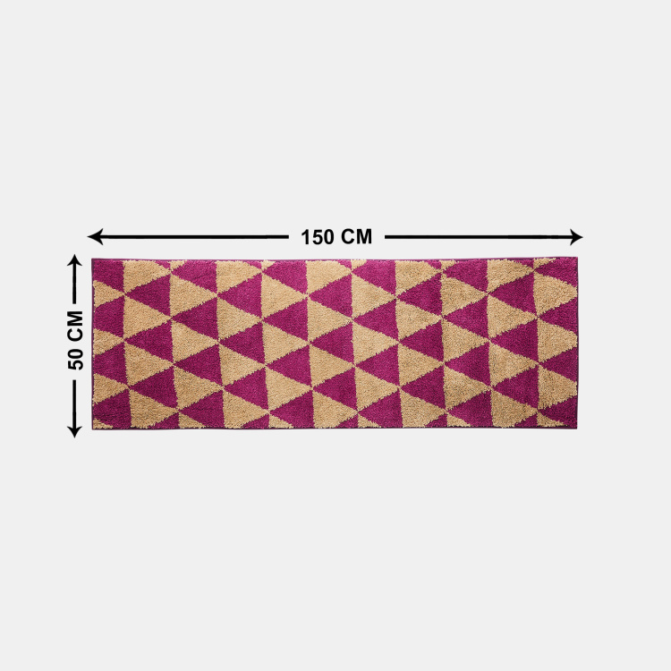 Exotica Stripe Geometric Microfiber Tufted Bedside Rug- 150 x 50 cm
