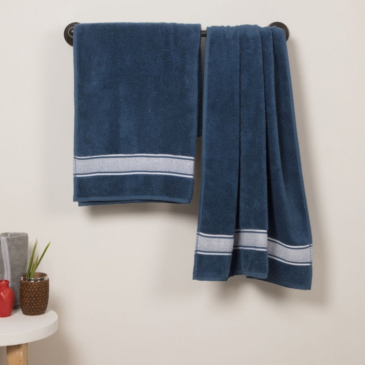 HILDA DOBBY Cotton Bath Towel- Set Of 2 Pcs