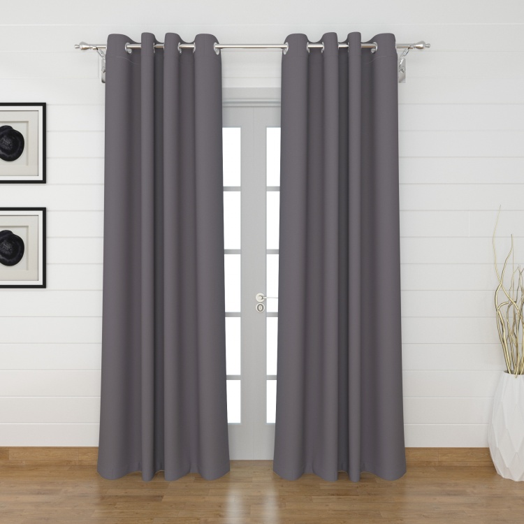 Marshmallow Solid Blackout Door Curtains Pair - 135 x 225 cm