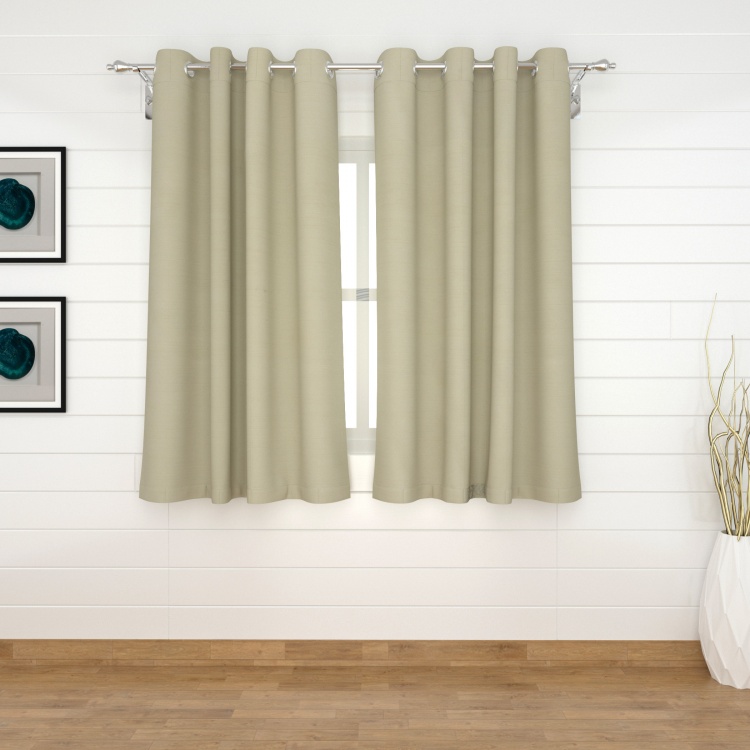 Marshmallow Solid Blackout Window Curtain Pair - 135 x 160 cm