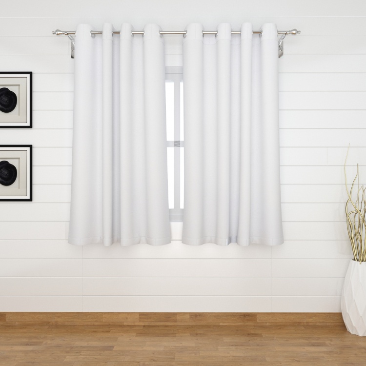 Marshmallow Solid Blackout Window Curtain Pair - 135 x 160 cm
