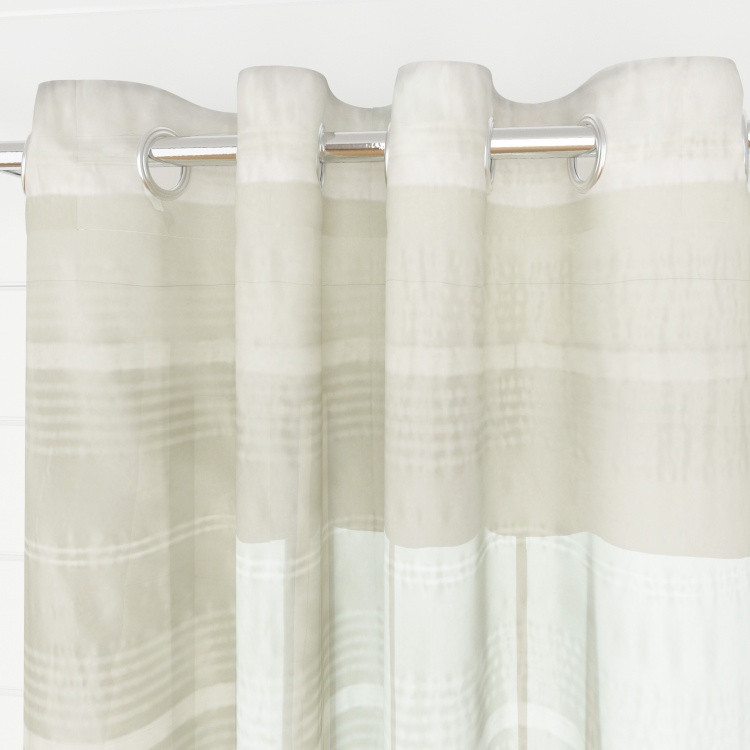 Marshmallow Mistletoe Striped Door Curtain Pair - 110 x 225 cm