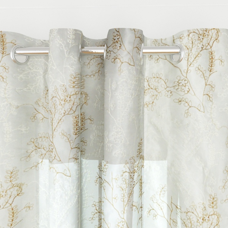 Griffin Branches Contemporary Semi Sheer Window Curtain Pair - 110 x 160 cm