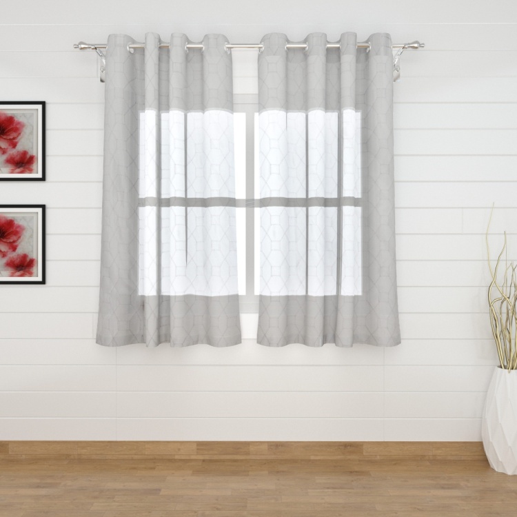 Griffin Octos Contemporary Semi Sheer Window Curtain Pair - 110 x 160 cm