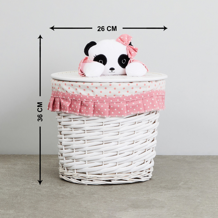 Textured Laundry Storage with Panda Applique