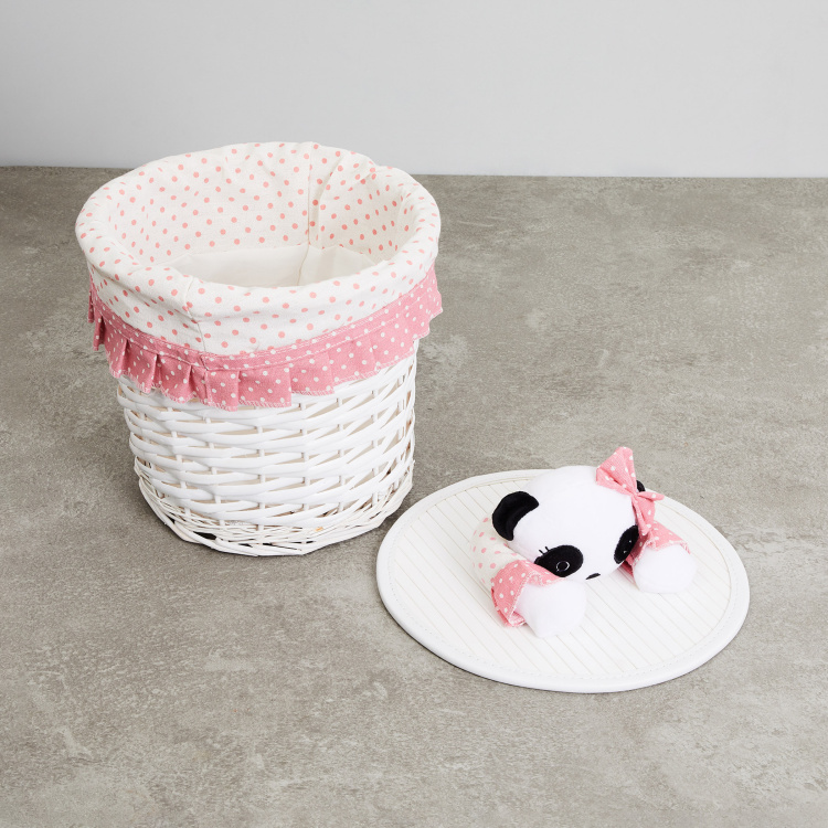 Textured Laundry Storage with Panda Applique