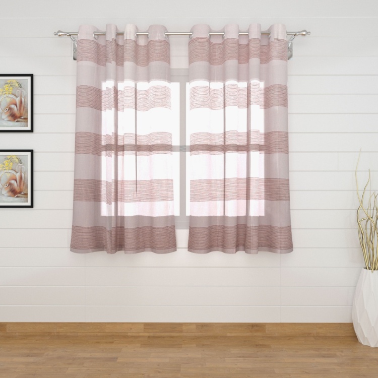 Seirra Lucent Stripes Semi Sheer Window Curtain - 110 x 160 cm
