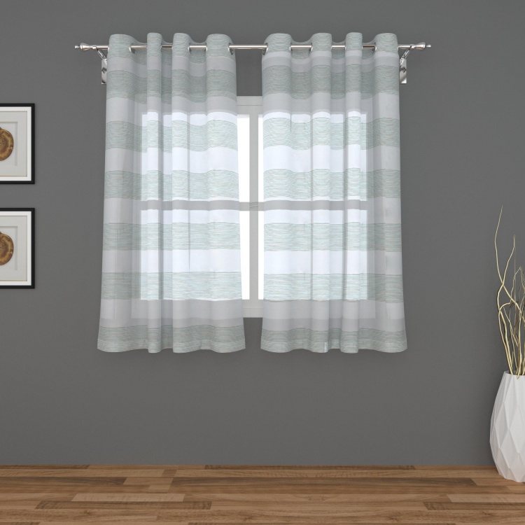 Seirra Lucent Stripes Window Curtain Pair - 110 x 160 cm