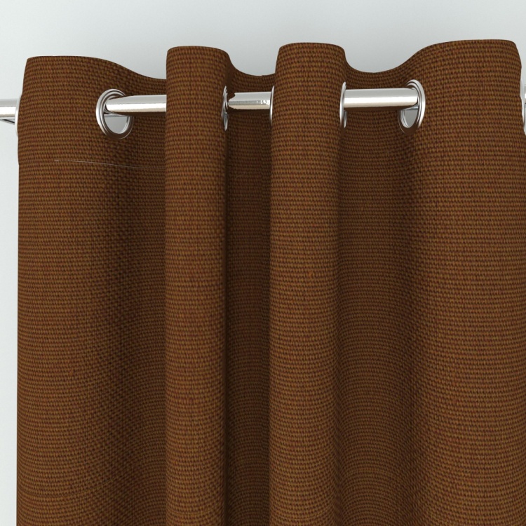 Seirra Solid Solid Polyester Window Curtain  : 160 cm x 110 cm Brown