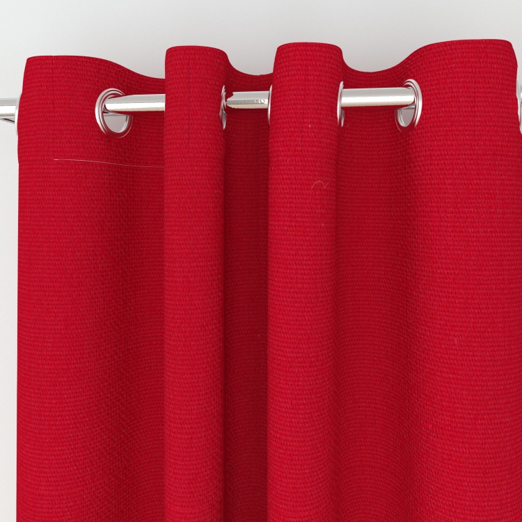 Seirra Solid Solid Polyester Window Curtain  : 160 cm x 110 cm Red