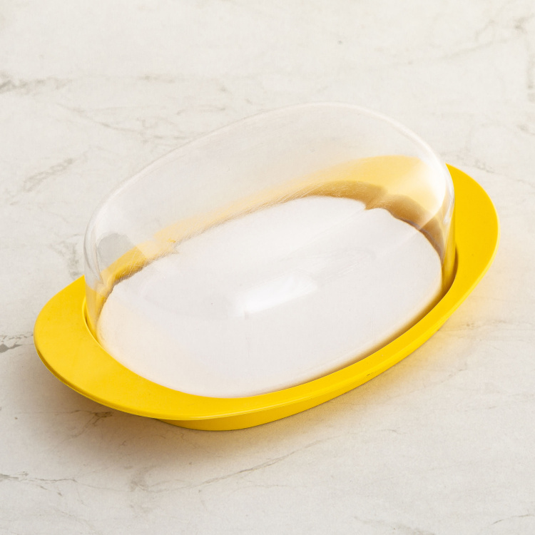 Micasa Solid Butter Dish - Plastic - Butter Dish 20.5 cm  L x 12.4 cm  W -Yellow