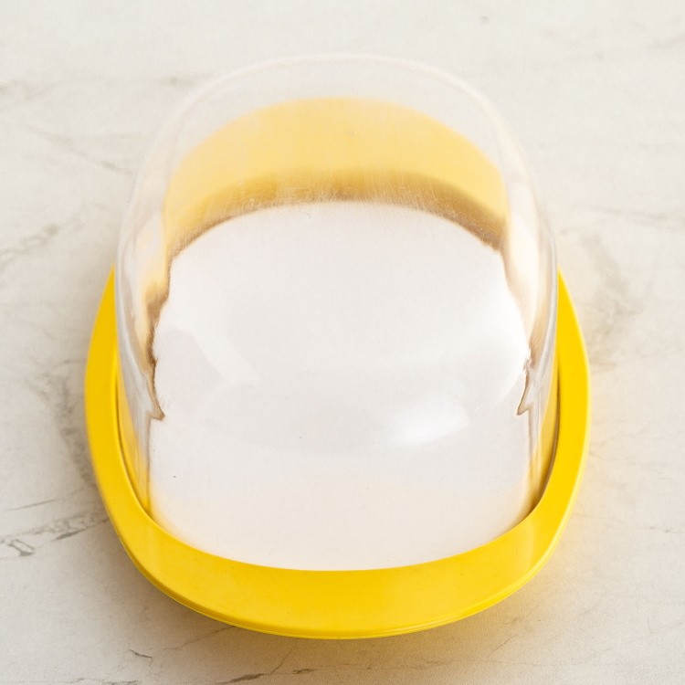 Micasa Solid Butter Dish - Plastic - Butter Dish 20.5 cm  L x 12.4 cm  W -Yellow