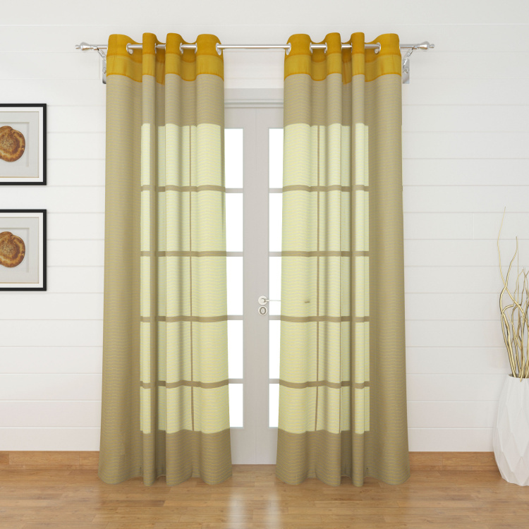 Colour Connect Semi Sheer Door Curtain Pair - 110 x 225 cm