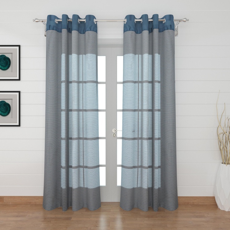 Colour Connect Semi Sheer Door Curtain Pair - 110 x 225 cm
