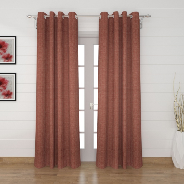 Edwardian Solid Semi-Blackout Door Curtain Pair - 135 x 225 cm