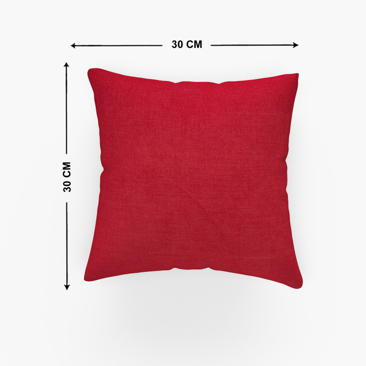 Ebony Chenille Solid Filled Cushions - Single Pc. - 30 cm X 30 cm - Polyester  - 30 cmL X 30 cmW