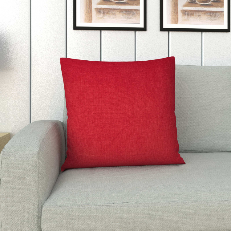 Ebony Chenille Solid Polyester Filled Cushion - 40 x 40 cm