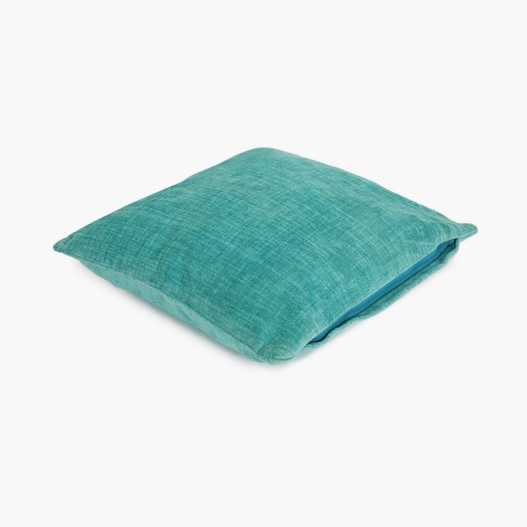 Ebony Chenille Solid Polyester Ebony Chenille Textured Filled Cushion -:  40x40 cm