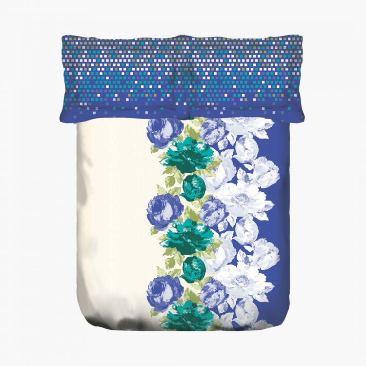 Emerald Floral Print 3-Pc. Double Bedsheet Set - 228 x 274 cm