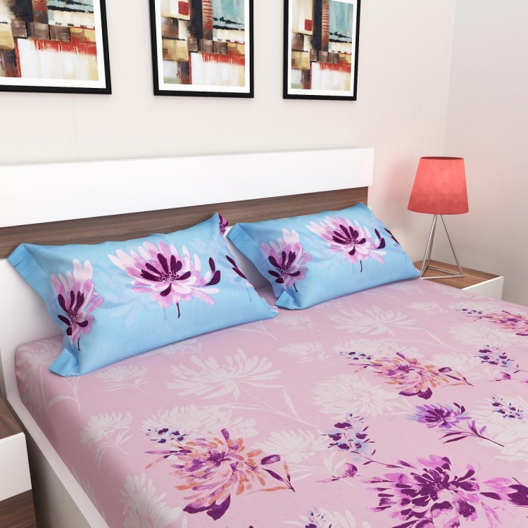 Harold Floral Double Bedsheet-Set Of 3 Pcs.