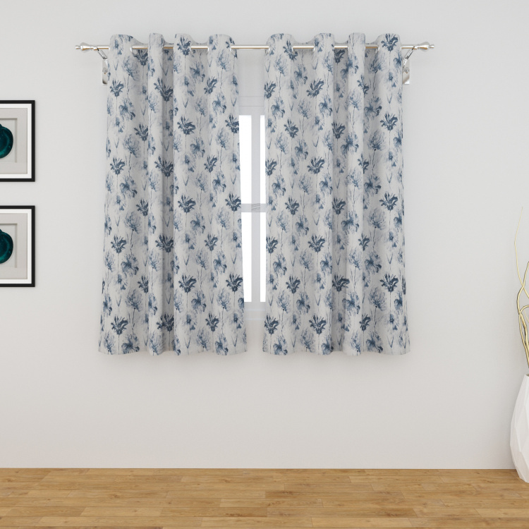 Rhythm Floral Print Blackout Window Curtains - Set of 2 Pcs.
